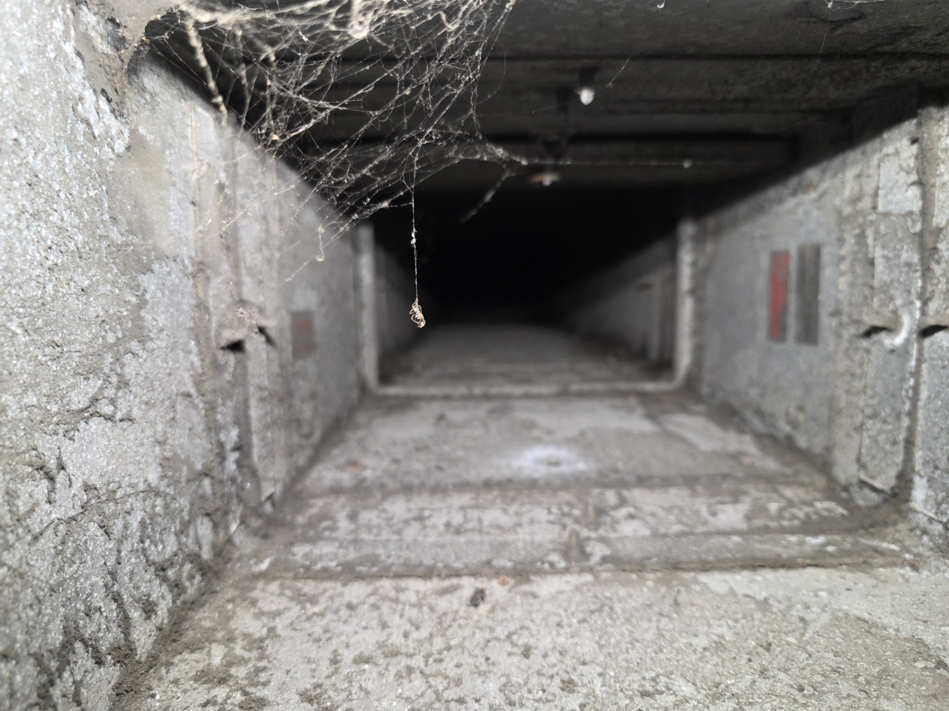 concrete powder found in ductwork of highrise carpark